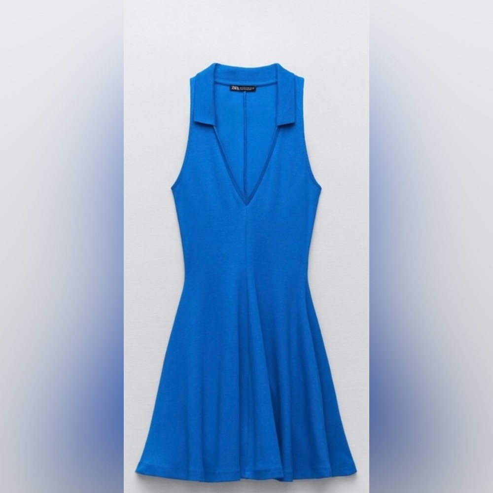 Zara Blue Tennis Ribbed Dress